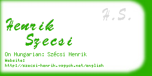 henrik szecsi business card