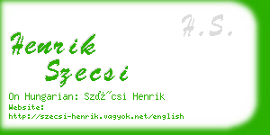 henrik szecsi business card